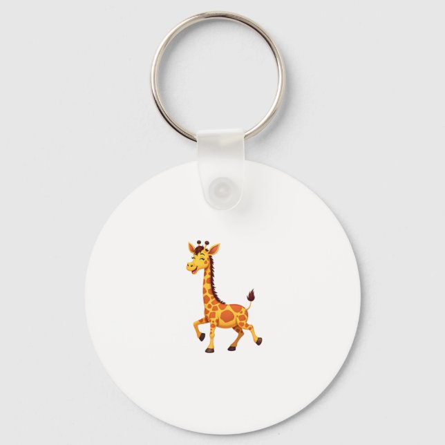 Best Giraffe Art For Men Women Adult Giraffe Print Keychain (Front)