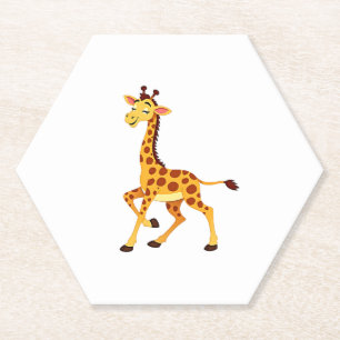 Best Giraffe Art For Men Women Adult Giraffe Print Paper Coaster