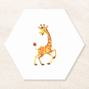 Best Giraffe Art For Men Women Adult Giraffe Print Paper Coaster