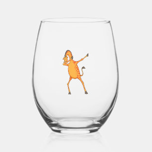 Best Giraffe Art For Men Women Adult Giraffe Print Stemless Wine Glass
