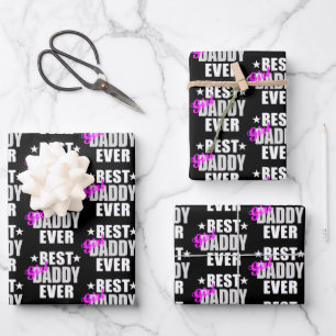 Best Girl Daddy Ever Pattern Wrapping Paper Sheet