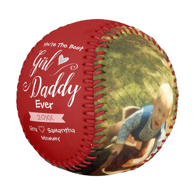 Best Girl Daddy Two Photo Baseball (Angled)