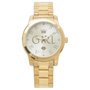 BEST GIRL EVER Gold Gradient Watch