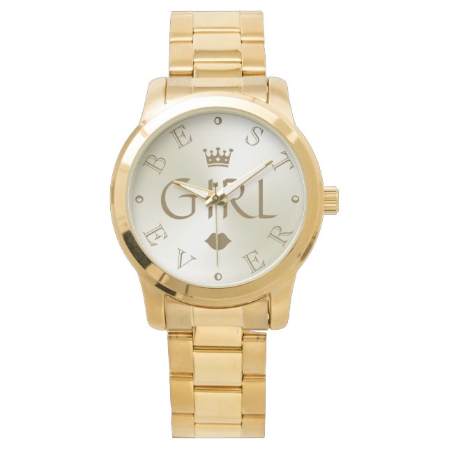 BEST GIRL EVER Gold Gradient Watch (Front)