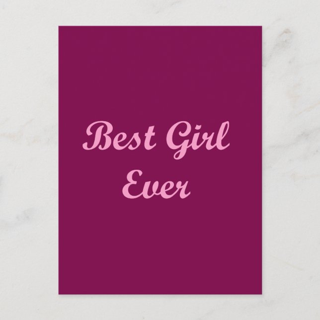 Best girl ever postcard (Front)