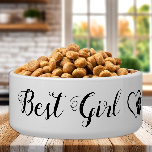 Best Girl Personalized Pet Wedding Dog Food Bowl (Creator Uploaded)