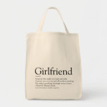 Best Girlfriend Ever Definition Black and White Tote Bag<br><div class="desc">Personalise for your girlfriend to create a unique valentine,  Christmas or birthday gift. A perfect way to show her how amazing she is every day. Designed by Thisisnotme©</div>