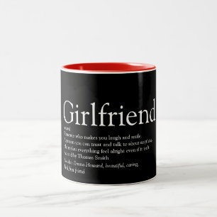 Best Girlfriend Ever Definition Modern Chic Two-Tone Coffee Mug