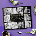 Best Glamma Ever 10 Photo Collage Gold Glitter Jigsaw Puzzle<br><div class="desc">“Best Glamma Ever.” Too glamorous to be just “Grandma”, but loving every minute with her grandkids. A stylish, glam visual of gold foil handwritten script and gold glitter foil confetti dots overlay a black background. Add 10 cherished photos of your choice and customize the names and message, for the perfect...</div>