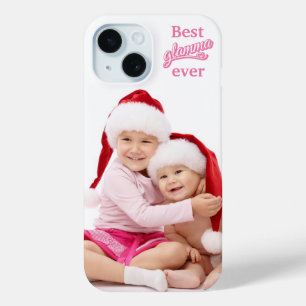 Best Glamma Ever photo pink/white on white iPhone 15 Case