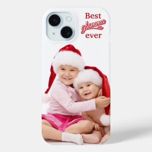 Best Glamma Ever photo red/white on white iPhone 15 Case