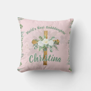 Best GODDAUGHTER Baptism Confirmation Communion Throw Pillow
