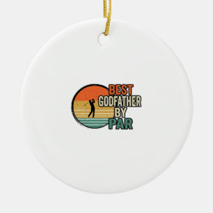 Best Godfather by Par Vintage Golf Vector Design_1 Ceramic Ornament