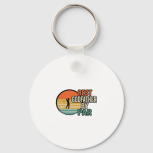 Best Godfather by Par Vintage Golf Vector Design_1 Keychain