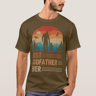 Best Godfather Ever Men Retro Vintage Sunset Decor T-Shirt