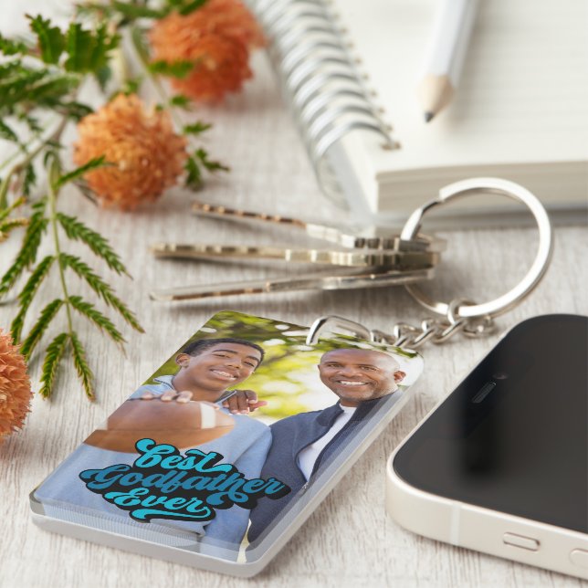 Best Godfather Ever Photo Keychain (Front Right)