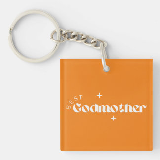 Best Godmother Card (Mustard Background) Keychain
