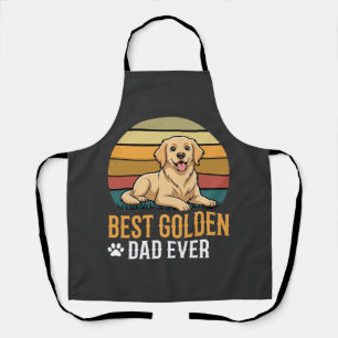 Best Golden Retriever Dad Ever Retro Dog Apron