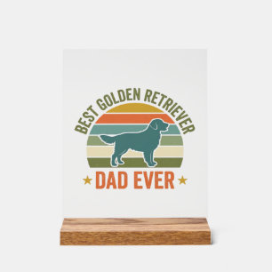 Best Golden Retriever Dad Ever Vintage Dog Shirt_1 Acrylic Sign