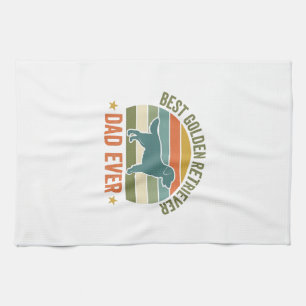 Best Golden Retriever Dad Ever Vintage Dog Shirt_1 Kitchen Towel