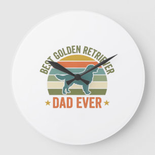 Best Golden Retriever Dad Ever Vintage Dog Shirt_1 Large Clock