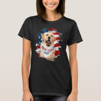 Best Golden Retriever Dog Dad Cute Usa Flag Father