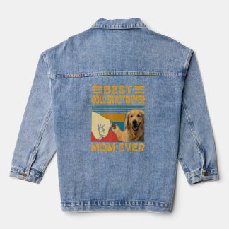 Best Golden Retriever Mom Ever Retro Vintage Funny Denim Jacket