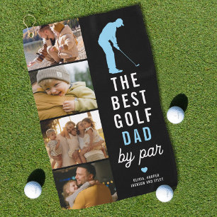 Best Golf Dad By Par 4 Photo Collage Towel