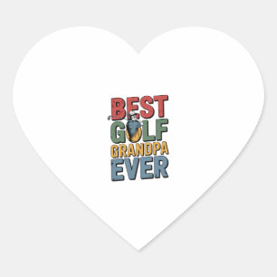 Best Golf Grandpa Ever Heart Sticker