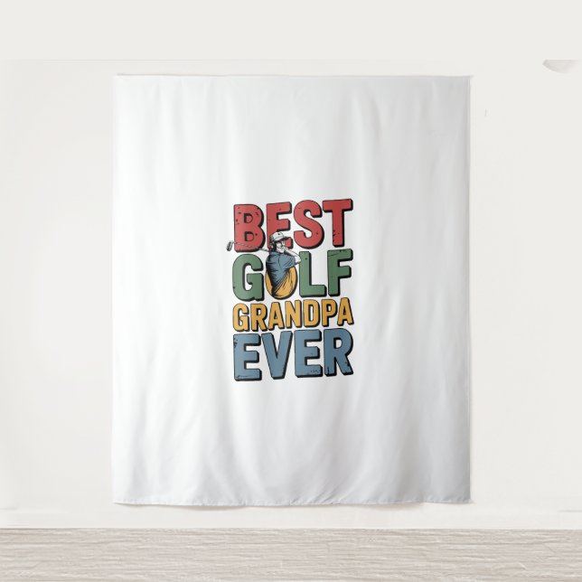 Best Golf Grandpa Ever Tapestry (Front)
