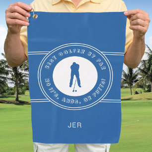 Best Golfer By Par Funny Putts Men's Royal Blue Golf Towel