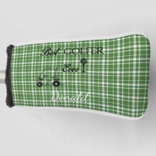 Best Golfer Green Plaid Golf Head Cover
