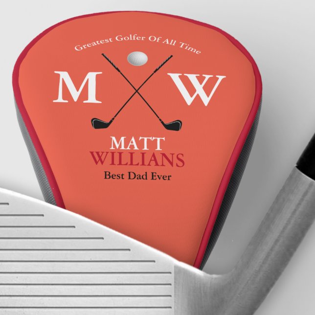 Best Golfer Monogram Reddish Custom Golf Head Cover (Creator Uploaded)