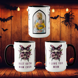 Best Goth Mom Ever Skull Moth Purple Mother's Day Mug