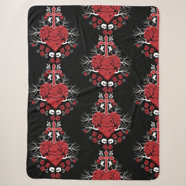 Best Gothic Gift Accessories Sherpa Blanket (Front)