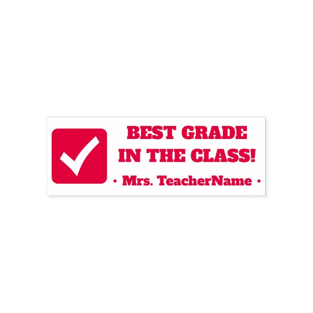 "BEST GRADE IN THE CLASS!" + Custom Tutor Name Self-inking Stamp (Design)