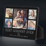 Best Grammy Ever 5-Photo Collage Keepsake Custom Plaque<br><div class="desc">Simple and clean design lets your family photos shine on this Best Grammy Ever plaque. A large photograph in the centre with two smaller photos on either side let you insert your own photos easily. Best Grammy Ever is written in a large modern font. Two lines below let you complete...</div>
