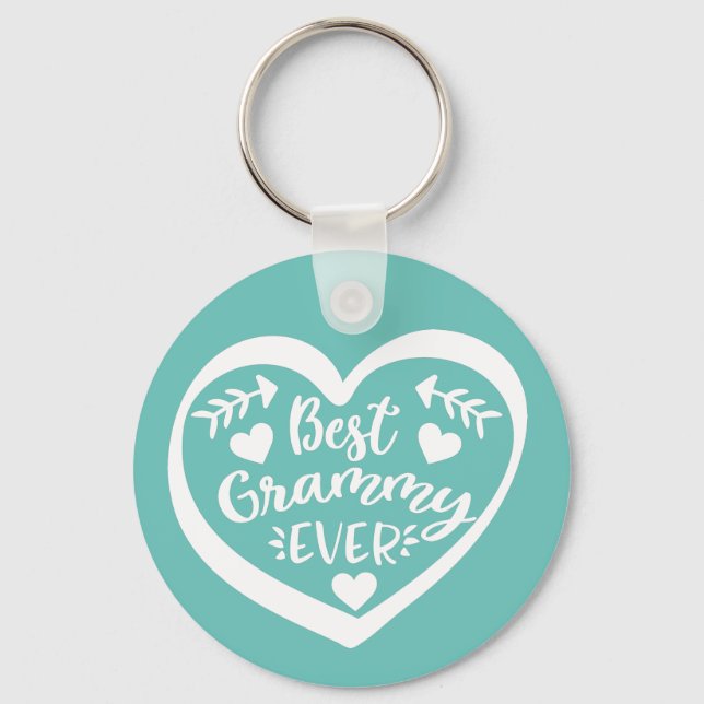 Best Grammy Ever Heart Design Keychain (Front)