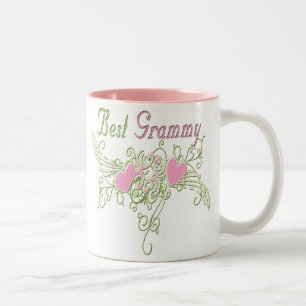 Best Grammy Swirling Hearts Two-Tone Coffee Mug