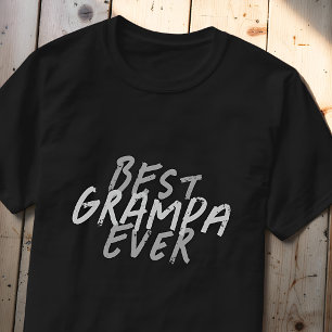 Best Grampa Ever Modern Black and Grey Grunge T-Shirt