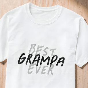 Best Grampa Ever Modern Black and Grey Grunge T-Shirt