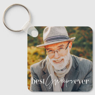 Best Grampa Ever Modern Simple Elegant Photo Keychain
