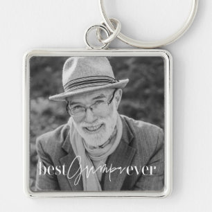 Best Grampa Ever Modern Simple Elegant Photo Keychain