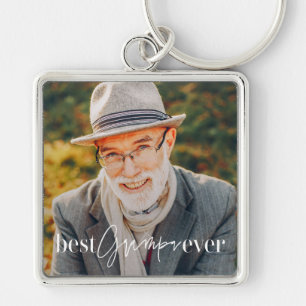 Best Grampa Ever Modern Simple Elegant Photo Keychain
