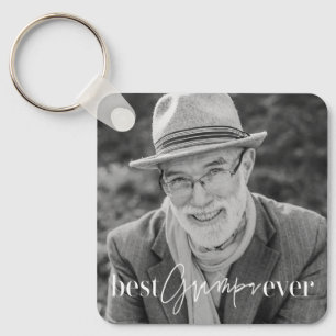 Best Grampa Ever Modern Simple Elegant Photo Keychain