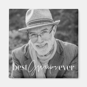 Best Grampa Ever Modern Simple Elegant Photo Magnet