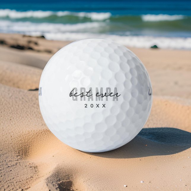 Best Grampa Ever Since 20XX Modern Simple Preppy Golf Balls (Creator Uploaded)