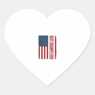 Best Gramps Ever Patriotic Flag Vector Design_1 Heart Sticker