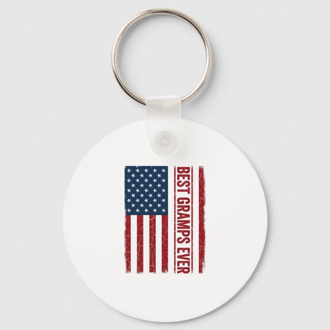 Best Gramps Ever Patriotic Flag Vector Design_1 Keychain (Front)