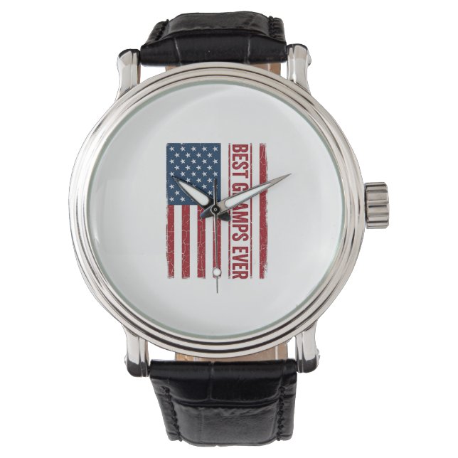 Best Gramps Ever Patriotic Flag Vector Design_1 Watch (Front)